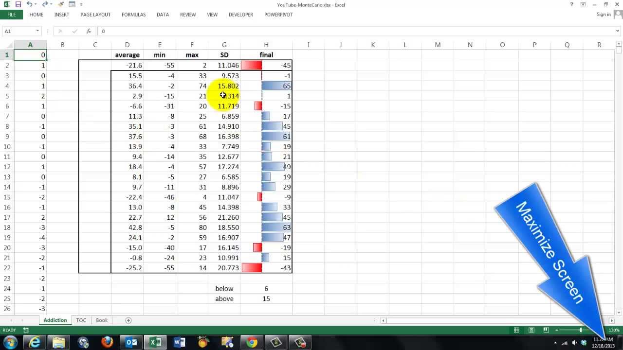 Monte Carlo Simulations In Excel - Youtube