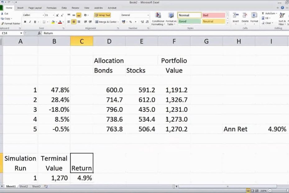 Monte Carlo In Excel - Youtube